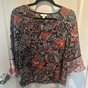 J Jill Small Petite floral blouse
